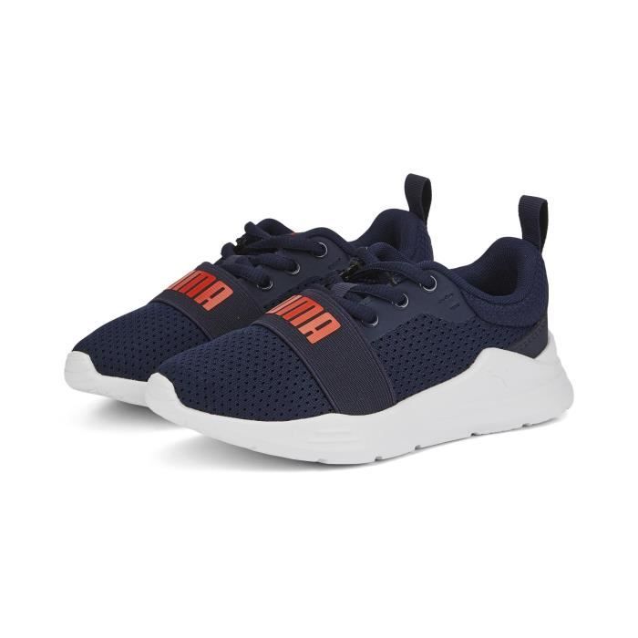 Baskets - Ado Garçon - PUMA - Wired Run - Bleu marine et Rouge