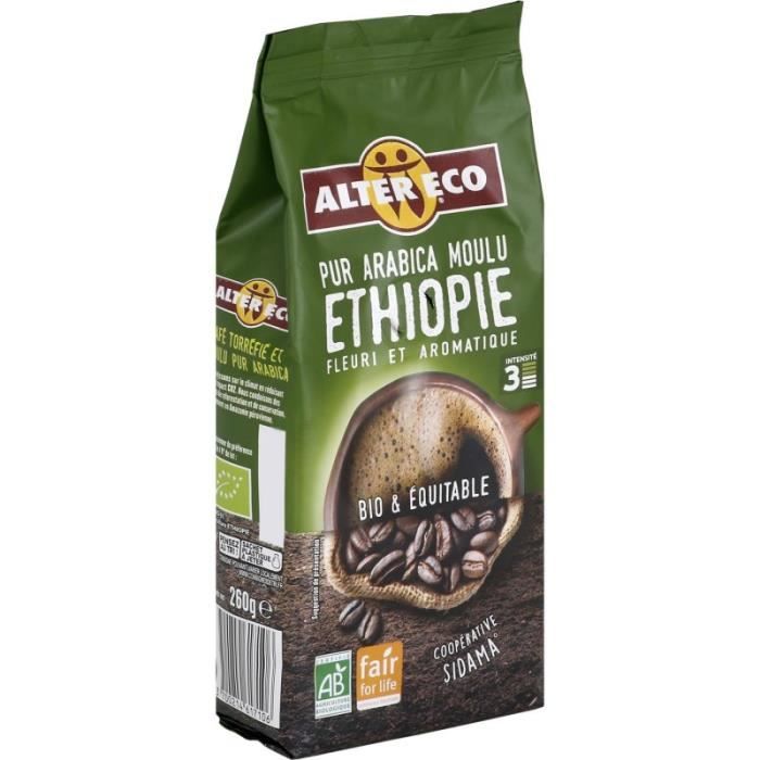 ALTER ECO - Café Éthiopie 100% Arabica 260G - Lot De 3