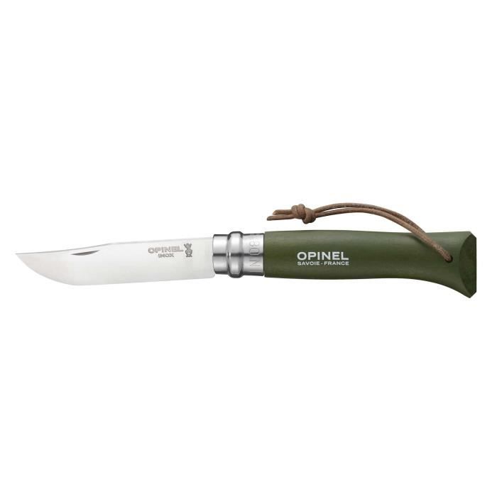 Opinel - Couteau pliant traditionnel poignée kaki - Numéro 8