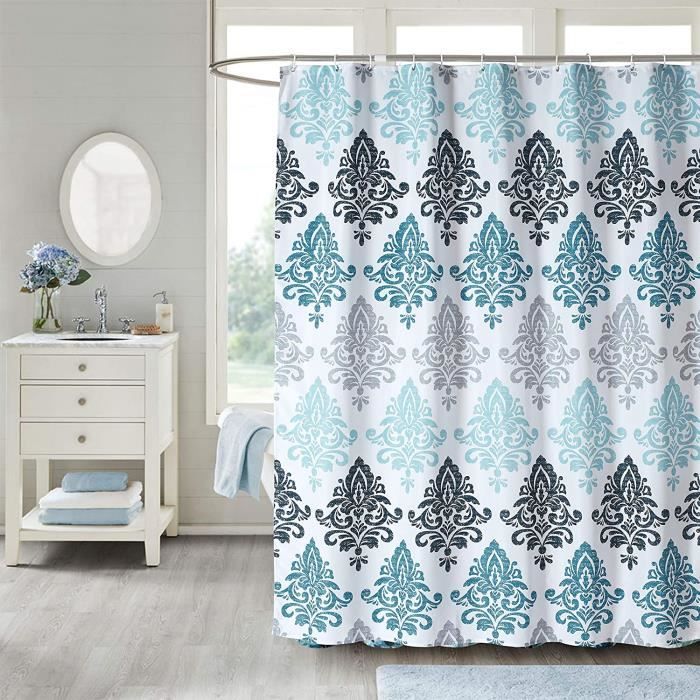 Jupitte Rideau de Douche 180x200cm Imperméable Anti-moisissure Polyester Salle de Bain