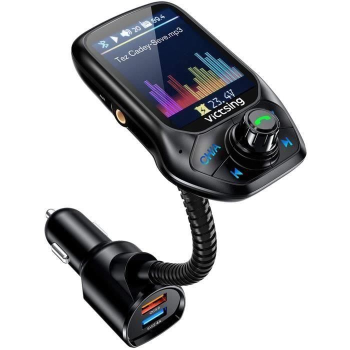 Transmetteur FM Bluetooth VicTsing Kit de Voiture Mains Libres Sans Fil Chargeur USB de Voiture avec 3.5mm Port Audio My167 Mo48072