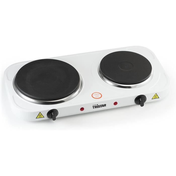 Plaque chauffante double Tristar KP-6245 – 2 500 W – Blanc
