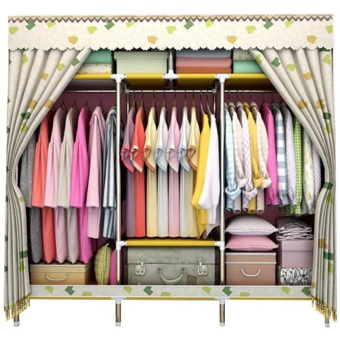 PENDERIE MOBILE HMEIGUI Armoire Mobile Armoire Modulable Tablettes Tissu dombrage Armoire de Rangement Penderie Organiseur Type239