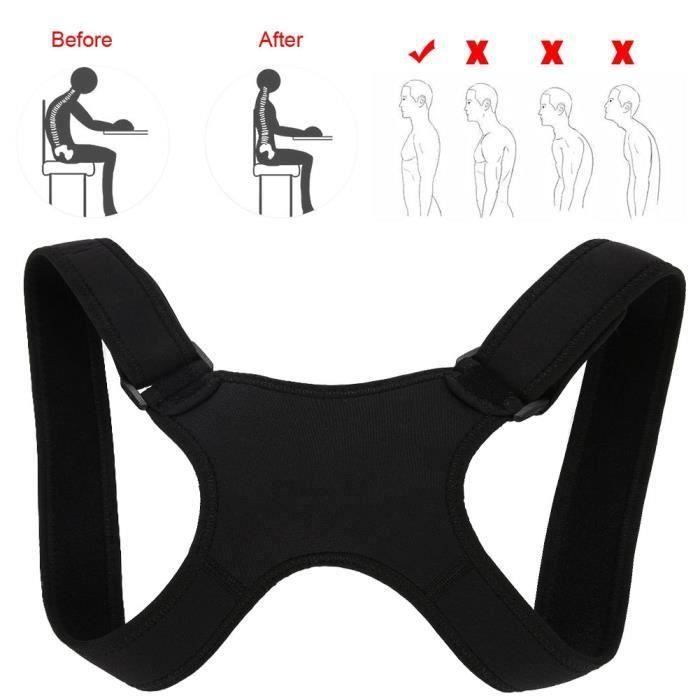DUYAER Bande Redresse Dos Réglable Correction de Posture Epaule Support Dos Ceinture Dorsale Soutien