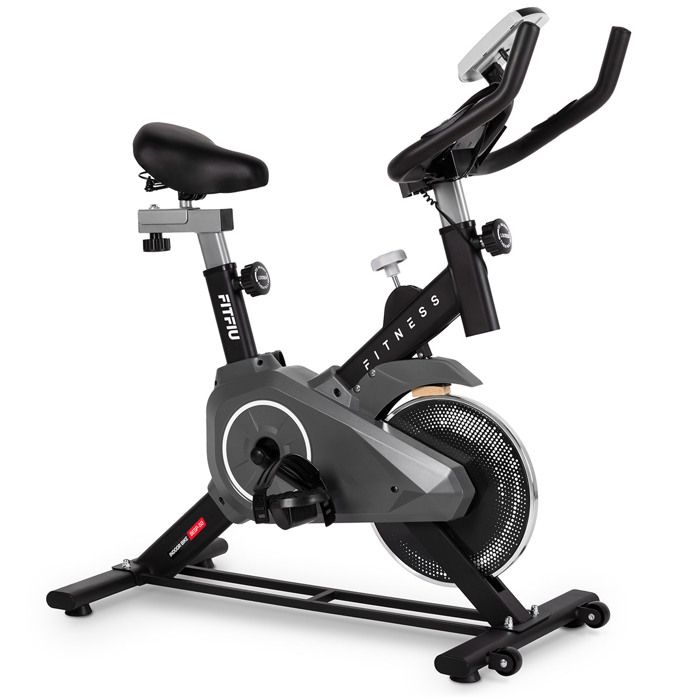 Vélo d'appartement BESP-50 disque d'inertie 11kg, résistance multiples, moniteur de fréquence, selle réglables - FITFIU Fitness