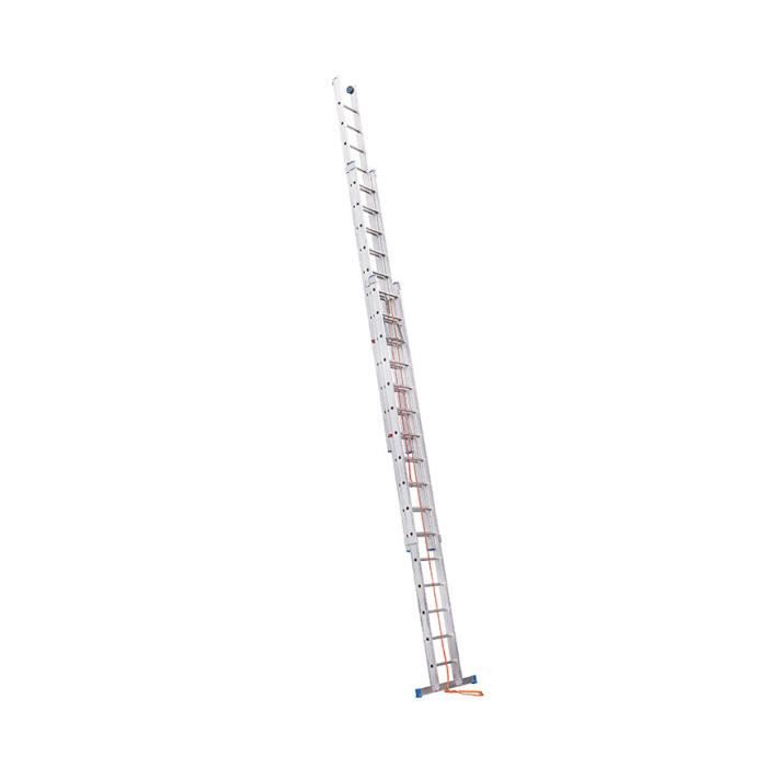 HAILO Echelle coulissante à corde professionnelle 3 plans 3x14 échelons 10m en alu Trio