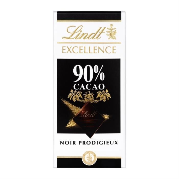 LINDT - Excellence Noir 90% Cacao 100G - Lot De 4