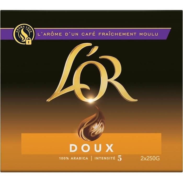 L'OR : Café moulu doux 100% arabica 2 x 250 g
