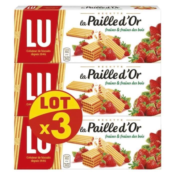 LU La paille d'or Fraises et fraises d'or Biscuits 3x170g