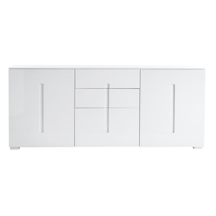 Miliboo - Buffet design blanc laqué 2 portes 3 tiroirs TED