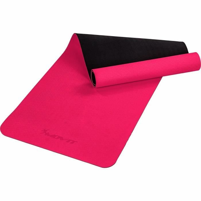 MOVIT Tapis de gymnastique TPE, tapis de pilates, tapis d’exercice premium, tapis de yoga, 190 x 60 x 0,6 cm, rose