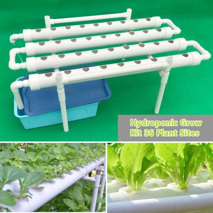 36 emplacements de plantes 4 tuyaux 1 couche Kit de culture hydroponique Plantation hydroponique
