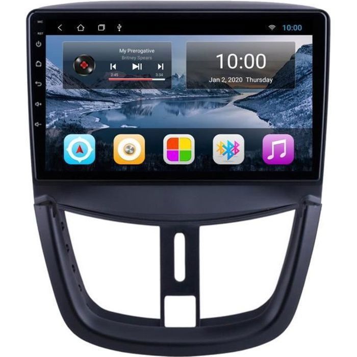 RoverOne Autoradio GPS Bluetooth pour Peugeot 207 207CC 2006 - 2015 Android Stéréo Navigation WiFi Écran Tactile