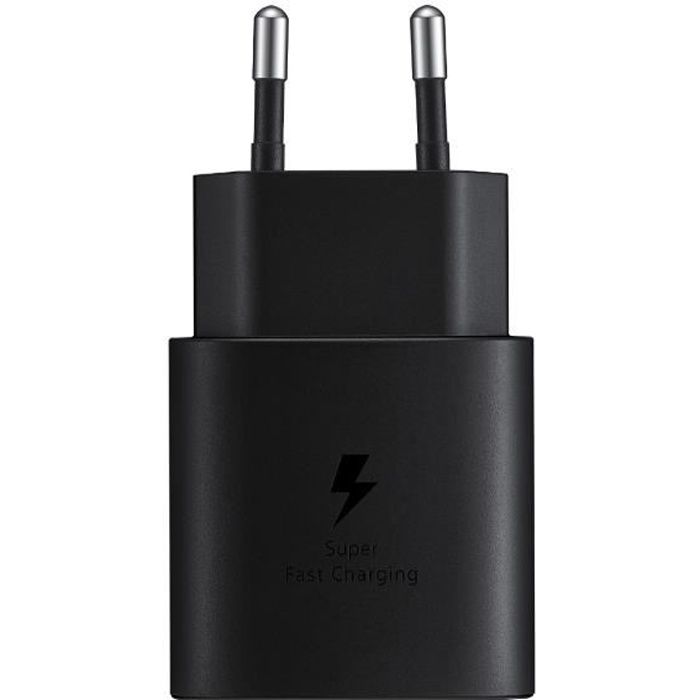 Chargeur Secteur USB-C Samsung Original 25W Câble USB-C Power Delivery 3.0 Noir