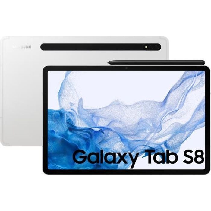 Tablette tactile - SAMSUNG Galaxy Tab S8 - 11" - RAM 8Go - Stockage 128Go - Argent - WiFi - S Pen inclus
