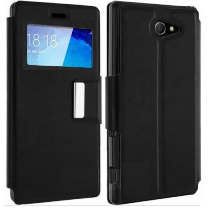 Coque Etui Housse Fenêtre SONY Xperia M2