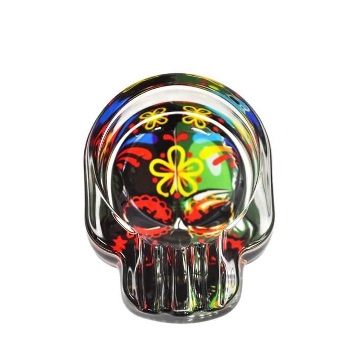 TEMPSA Cendrier Verre Motif Coloré Pour Cigarettes Cigares TYPE S