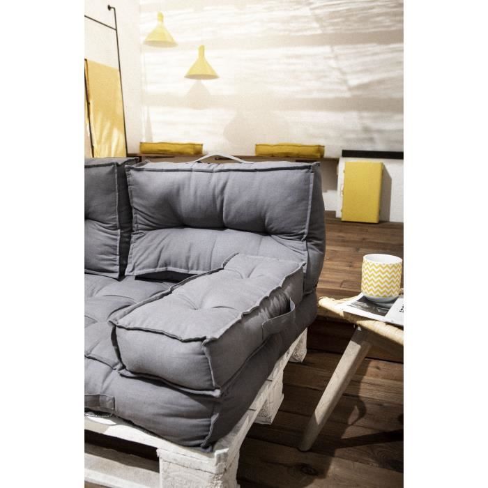TODAY Accoudoir - 100% Coton - Gris - 58x10x20 cm SPIRIT GARDEN