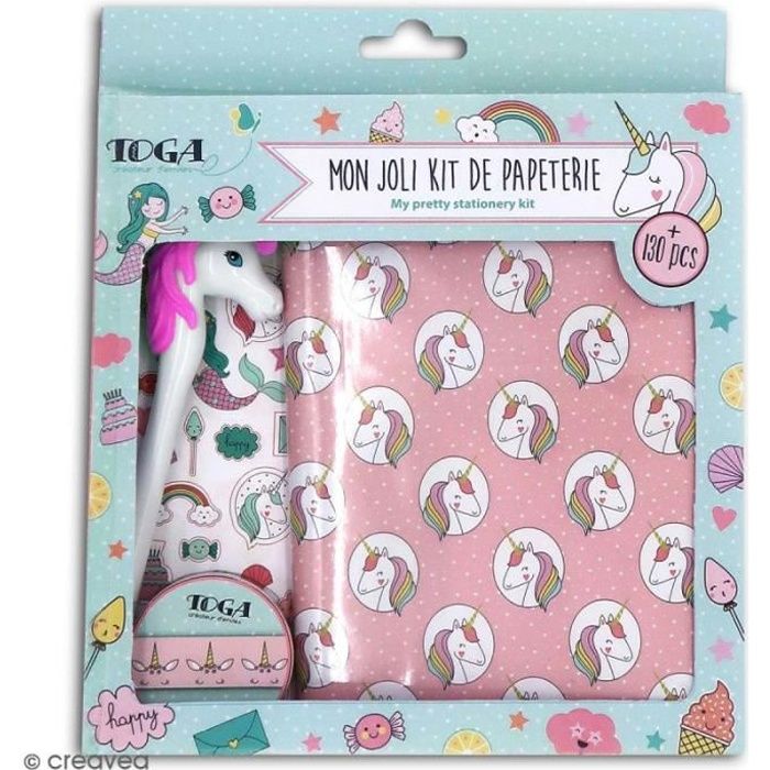 Kit papeterie enfant - Licorne et sirène - pcs