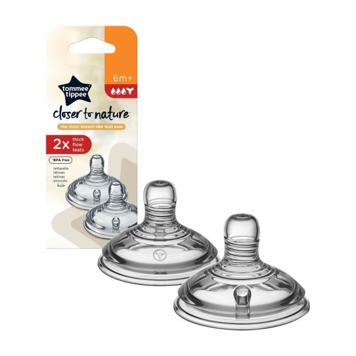 TOMMEE TIPPEE Tétines 6m+ Liquides épais X2