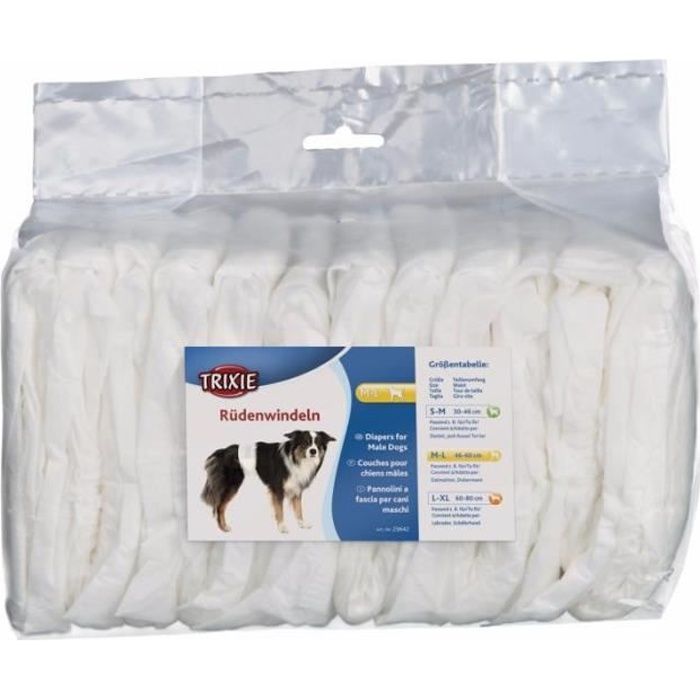 Couches pour chiens mâles, Mamp ndash L, 12 Pcs