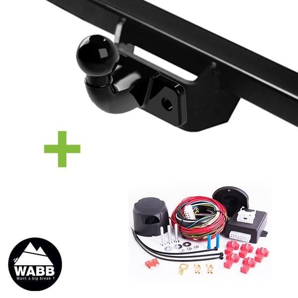 Attelage WABB démontable avec outils + faisceau universel 13 broches compatible feux LED pour Ford Transit Connect Court I Pack