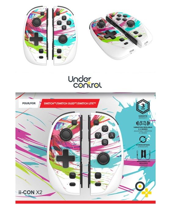 Manettes Switch Joycons Street Art Duo Pro Pack Pour Nintendo Switch + Dragonnes Tous Ensemble Pour Jouer - vue 2