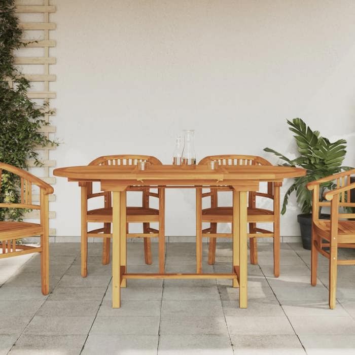 vidaXL Table extensible de jardin 110 160x80x75 cm bois de teck solide table d'extérieur mobilier de jardin mobilier de 363486