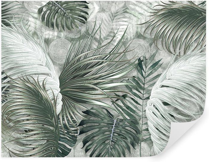 Papier Peint Panoramique 250x175 cm 3D style Jungle Tropical Feuilles ...