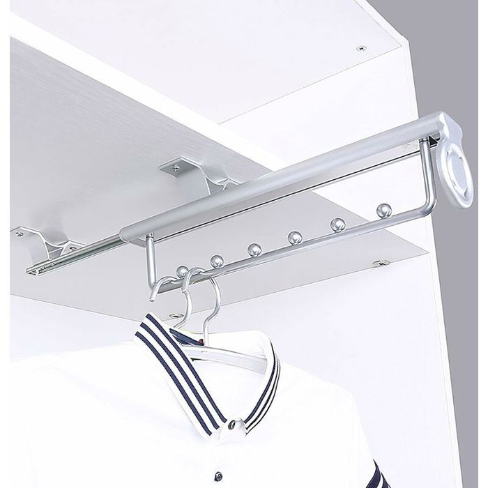 Porte-vêtements extractible - T-Audace - Robuste - Coulissant télescopique - Blanc