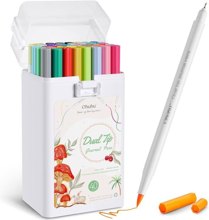 Set De 120 Feutres Acryliques Double Pointe - Pour Dessin, Peinture Et DIY Sur Tous Supports - 10