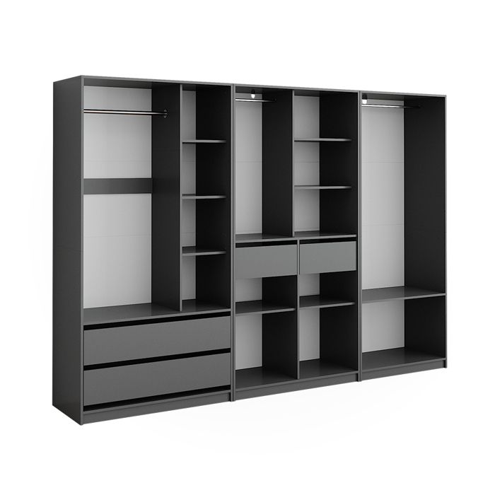 Armoire à vêtements Elmo 280x200cm Lot de 3 Anthracite Vicco 50211