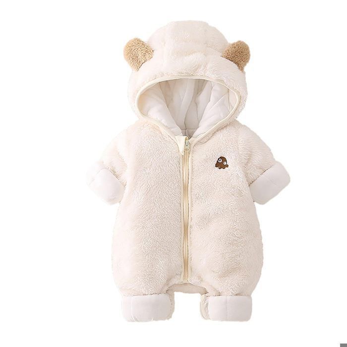Combinaison De Neige Hiver Bebe À Capuche Manteau À Capuche Bébé Garçon Fille Outdoor Imprimé Vêtements Combinaison Garcon Blanc
