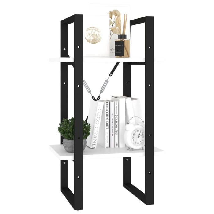 Bibliothèque Étagère de Rangement VIDAXL 2 niveaux blanc 40x30x70 cm bois dingénierie B223
