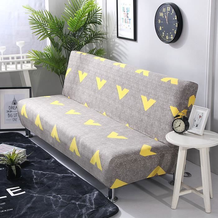 Housse de Clic Clac Extensible Housse de Canapé sans accoudoirs Housse de Canapé-lit Elastique Couverture Impression160-190cmB