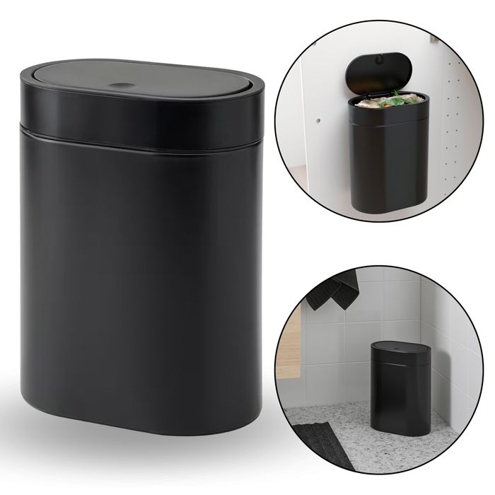 BROGRUND Panier noir avec couvercle à bouton poussoir 4l IKEA
