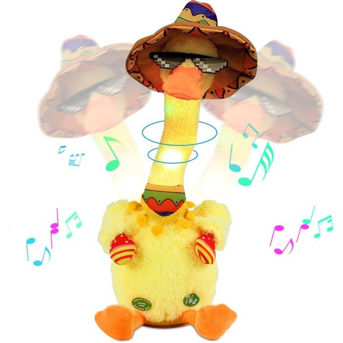Comparer les prix de Canard dansant en peluche jouet en peluche dansant avec lumière jouet musical multifonctionnel chantant canetons électriques amu