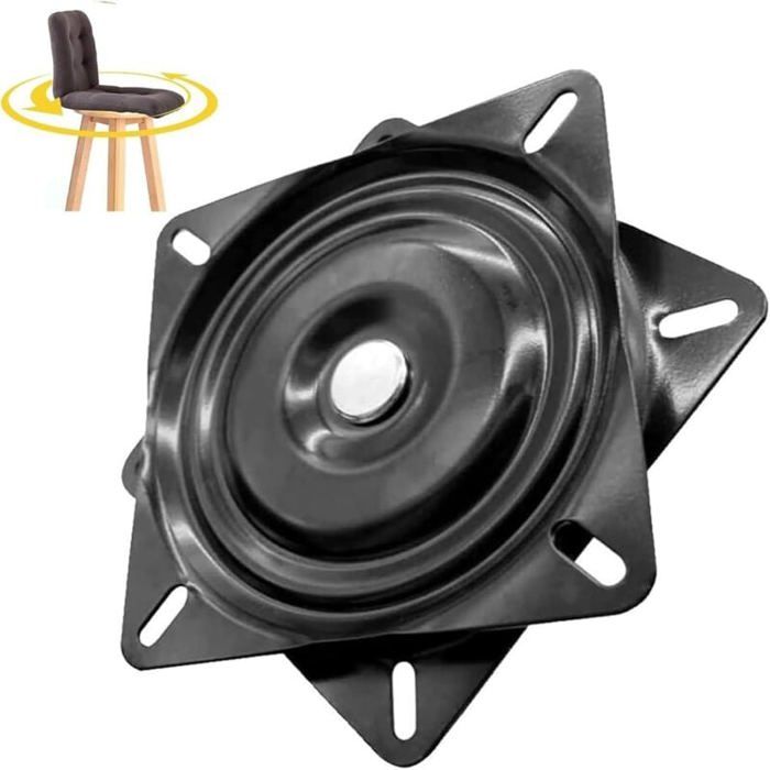 Roulement Carre De Plateau Tournant 16cm Base Pivotant pour Les Meubles Sofa TV Et Tabouret De Bar Noir Label