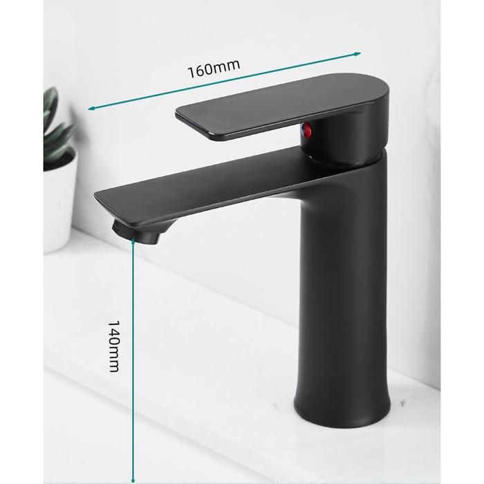 Robinet de salle de bain robinet de lavabo à poignée unique robinets de salle de bain commerciaux noirs