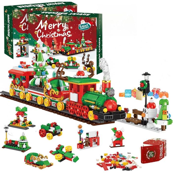 Calendrier De L'Avent Construction 701 Pièces - Sapin De Noël LED à Assembler - Jouet Pour Enfants/Adultes 6 Ans Et +