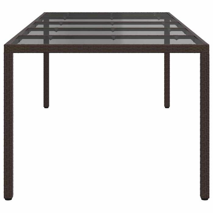 Black Friday Table à dîner de jardin BURKE 2/4 PERSONNES pour repas Marron 250x100x75 cm Poly rotin TTT272