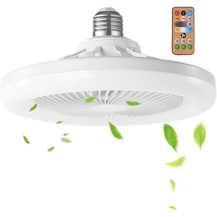Ventilateur de plafond avec lumière - ZOR® - Petit format - Ventilateur fermé - LED compatible E26/E27 - Zor