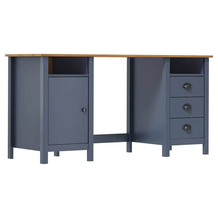 Bureau - Hill - Pin massif - 150x50x74 cm - 3 tiroirs