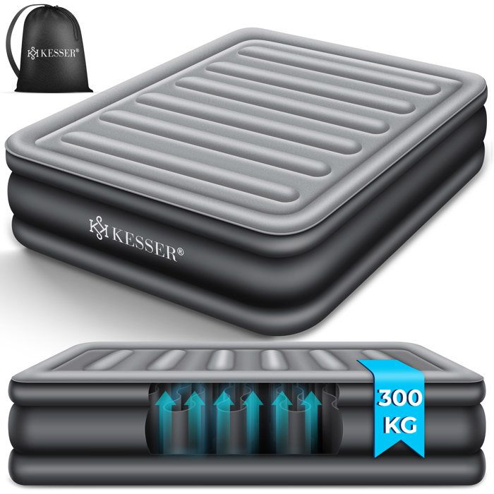 Matelas gonflable électrique - KESSER - Pompe électrique intégrée - Imperméable - PVC - Surface floquée Matelas gonflable électrique - KESSER - Pompe électrique intégrée - Imperméable - PVC - Surface floquée