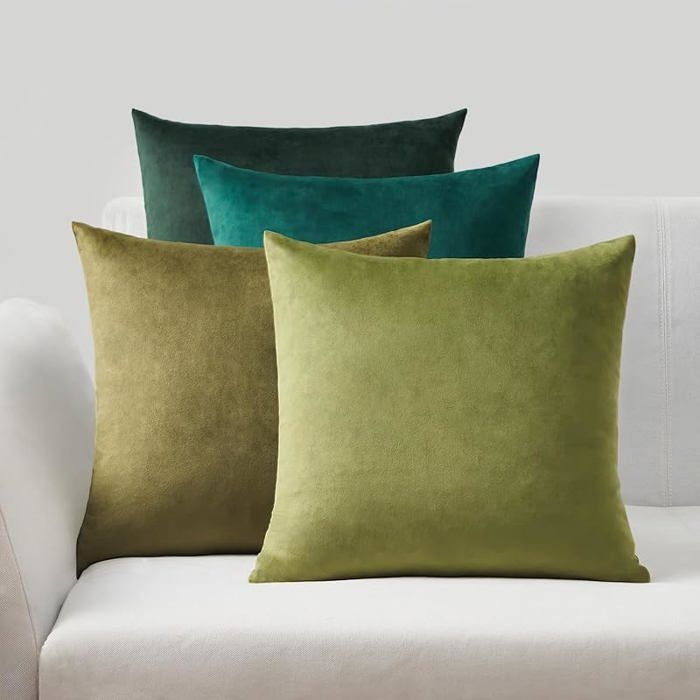 Housse de Coussin 40 x 40 Vert Emeraude en Velours Brillant Doux Housse Coussin Canape Vert Dégradé 40 x 40 40 X HOUSSE DE COUSSIN