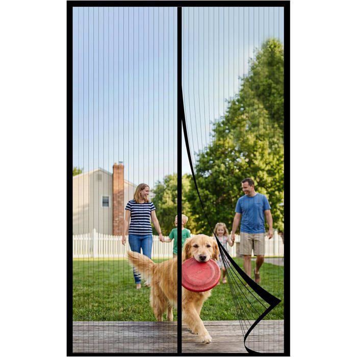 Moustiquaire magnétique pour porte - DEKOPRO - 130x220 cm - Aimantée - Anti-moustique - Fermeture automatique