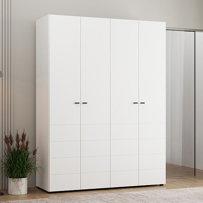 Grande Armoire Soris Dmora en Bois Mélaminé Blanc Mat 155x208h cm Grande Armoire Soris Dmora en Bois Mélaminé Blanc Mat 155x208h cm