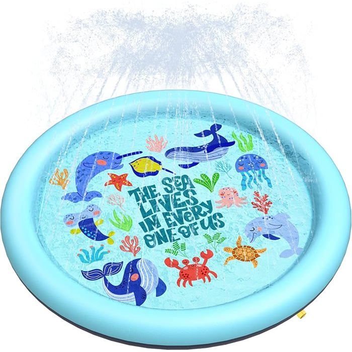 Piscine pour chiens de grande et petite taille et s 167 cm - Tapis arrosage pliable - 058 mm épaisseur