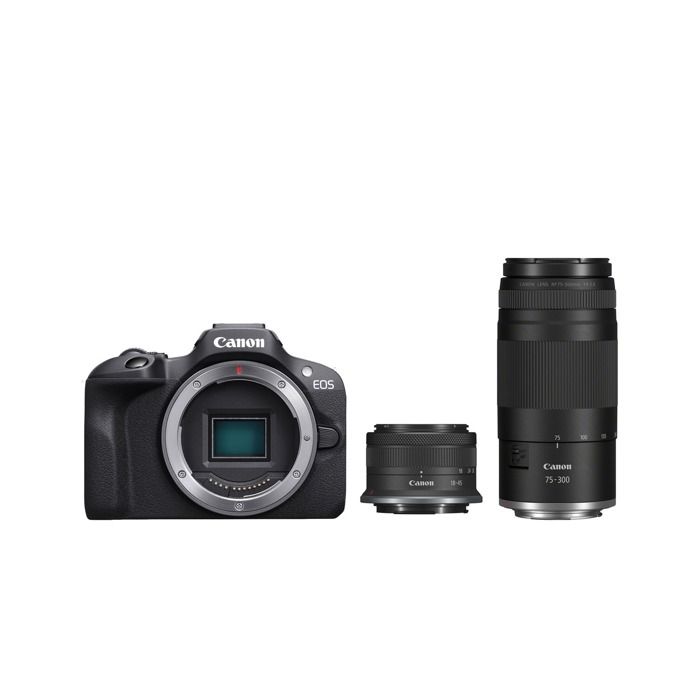Appareil Photo Hybride Canon EOS R100 – Boîtier Nu, RF-S 18-45mm F4.5-6.3 IS STM, RF 75-300mm F4-5.6 - vue 5