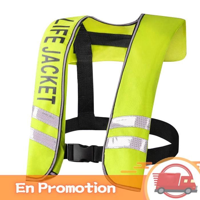 zerone gilet de sauvetage gonflable pour adultes Gilet de sauvetage gonflable automatique pour jouets ressort Manuel vert fluo